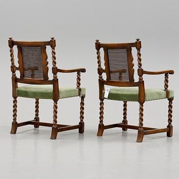 MATBORD/BIBLIOTEKSBORD, art deco,"Charles", Axel Einar Hjort, samt STOLAR, 4+2, "Cronwall", Nordiska Kompaniet,1940-tal.