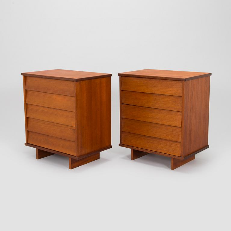 Ilmari Tapiovaara, hurtsar/nattduksbord, ett par, modell 1503, Asko 1960-tal.