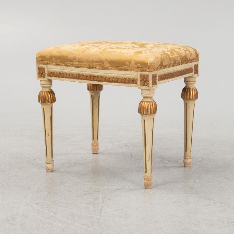 A Gustavian style stool, late 19th Century.