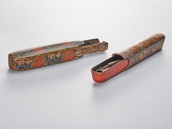 PENNSKRIN, 2 st., "Qalamdan", Qajar 1800-tal.