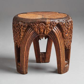 Rackengruppen, a carved pine Art Nouveau/ Folk Art table, early 20th century.