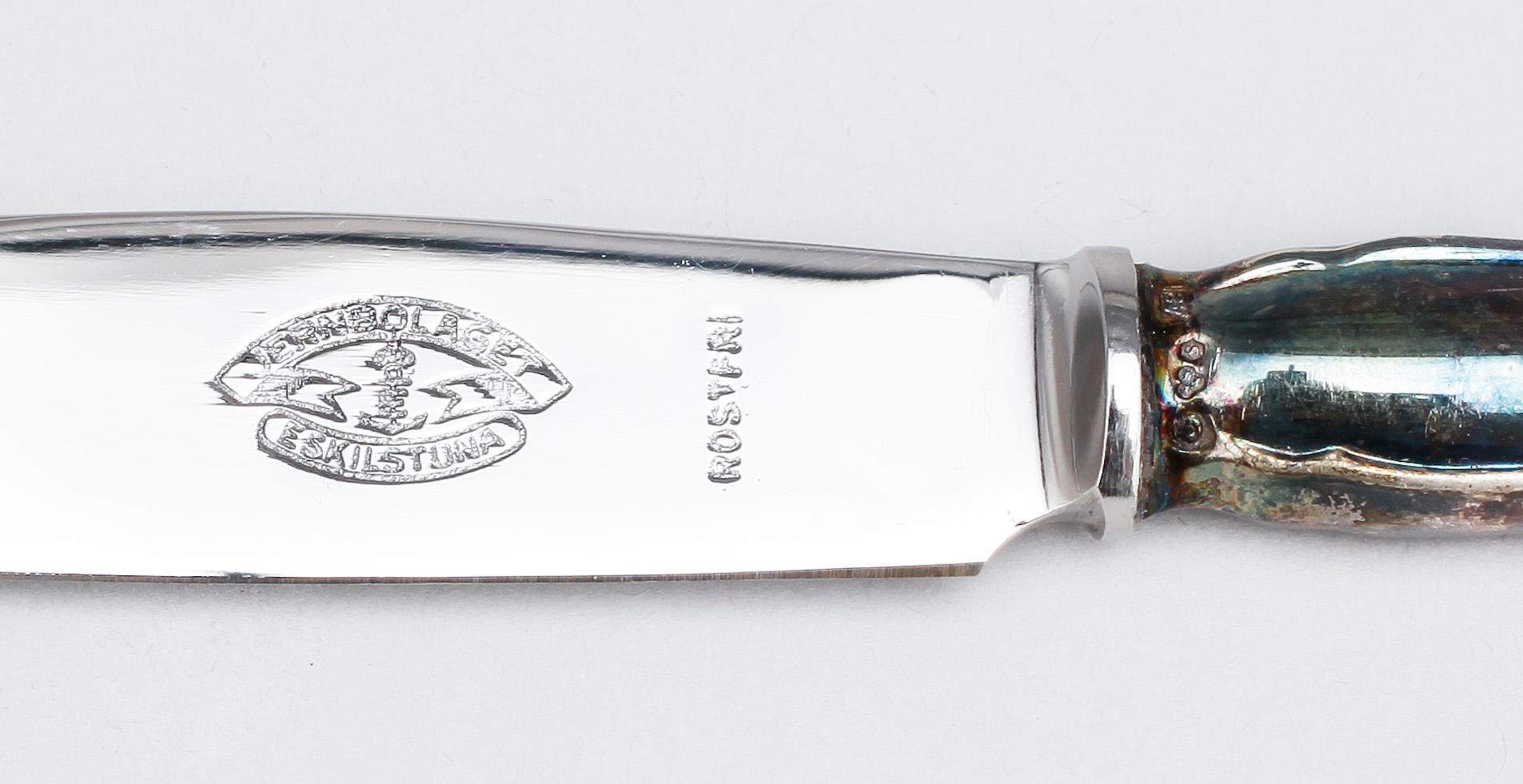 BESTICK, 73 delar, silver, Strömsholm, bla CG Hallberg och GAB, Stockholm, 1950-60-tal. Vikt, exklusive knivar ca1588g.