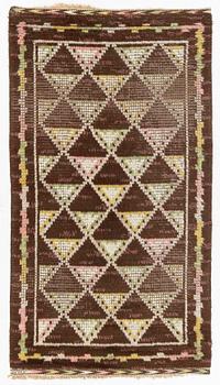 Märta Måås-Fjetterström, a longpile rug, 'Svart Primavera', signed MMF, c. 196 x 111 cm.