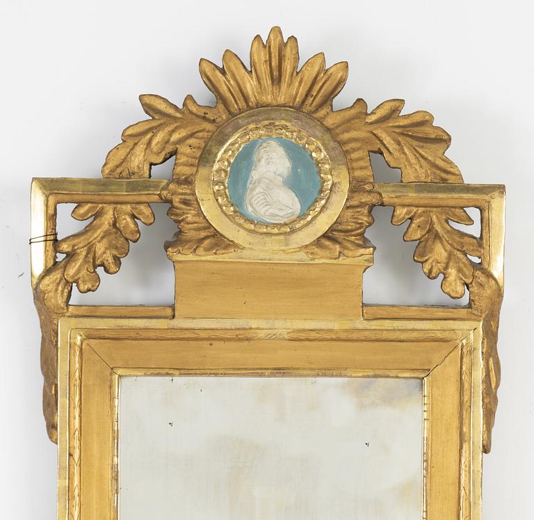 A Gustavian mirror, late 18th Century.