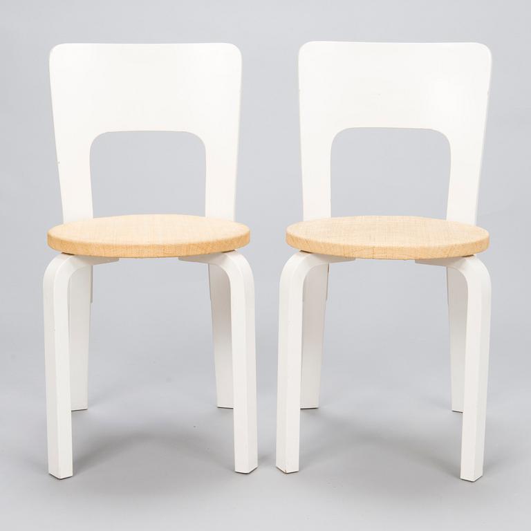 ALVAR AALTO, A set of 4 '66' chairs for Artek, Finland.