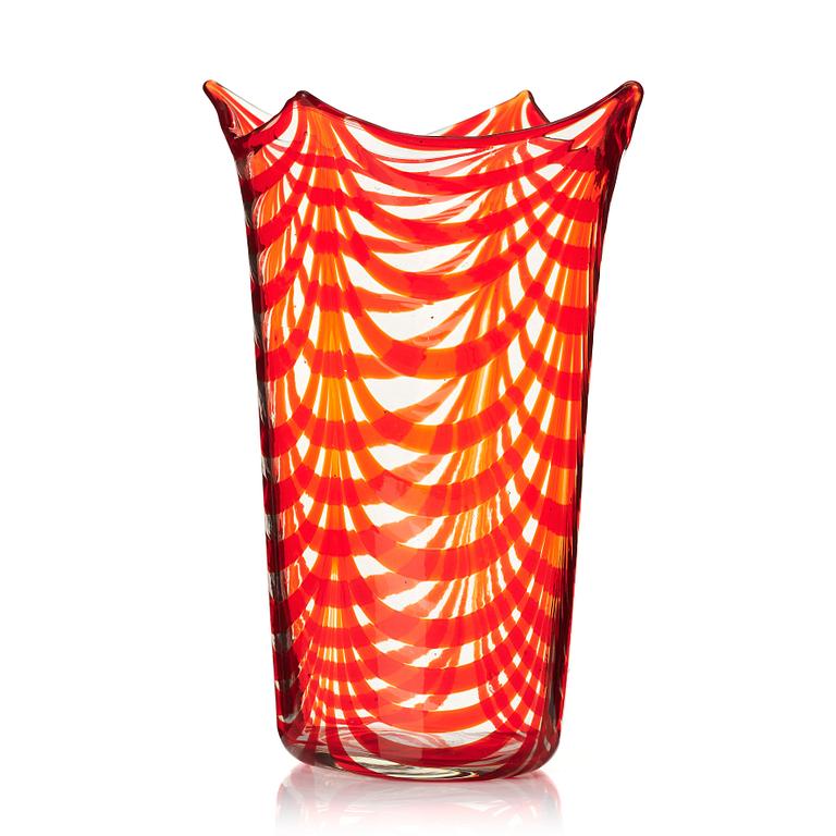 Tyra Lundgren, a 'Fenicio' model 3863 glass vase, Venini, Murano, Italy 1950s-60s.