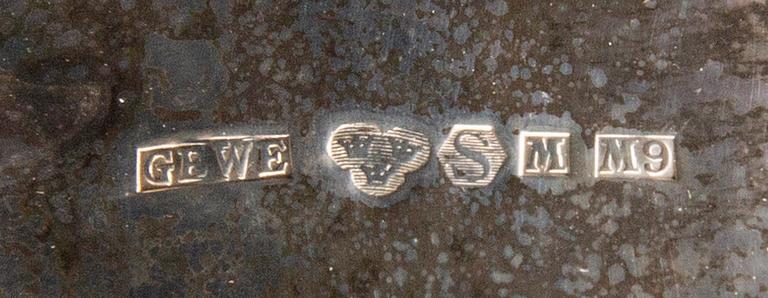 KAFFESERVIS, 3 delar, silver,  rokokostil.