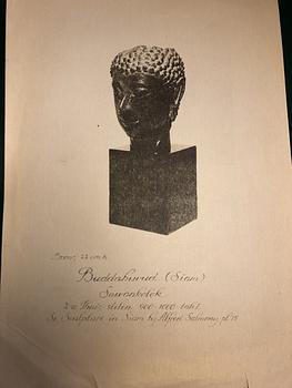 A bronze buddha head, Siam, Sawankhalok, 10th/11th Century.