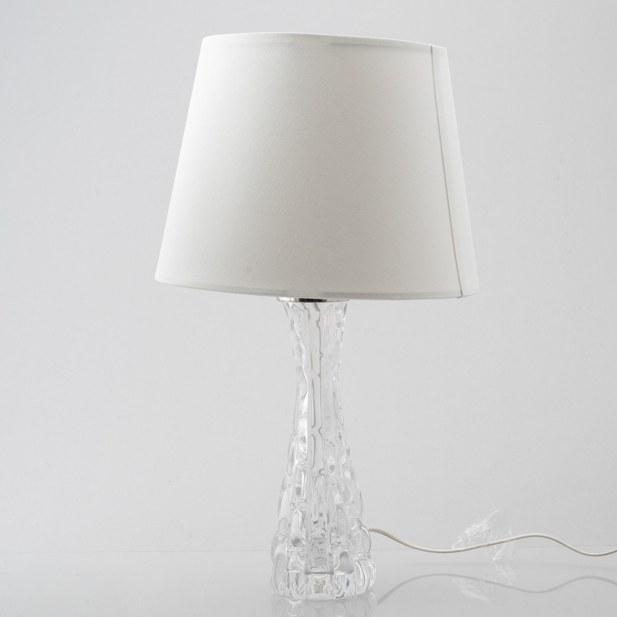 Carl Fagerlund, a pair of "RD-1477" glass table lamps, Orrefors, Sweden.