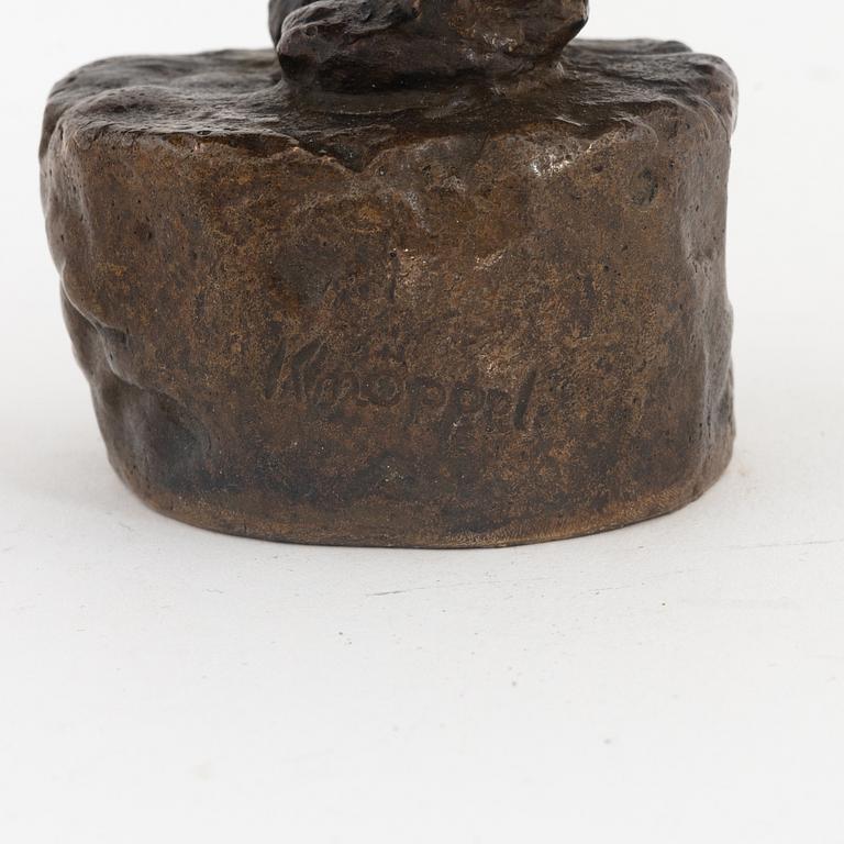 Arvid Knöppel, skulptur, brons, signerad, gjutarstämpel. Höjd 13,5 cm.