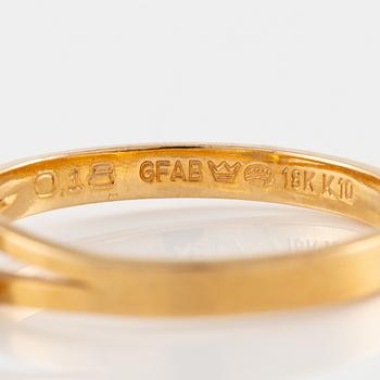 Ring, 18K guld med briljantslipad diamant.