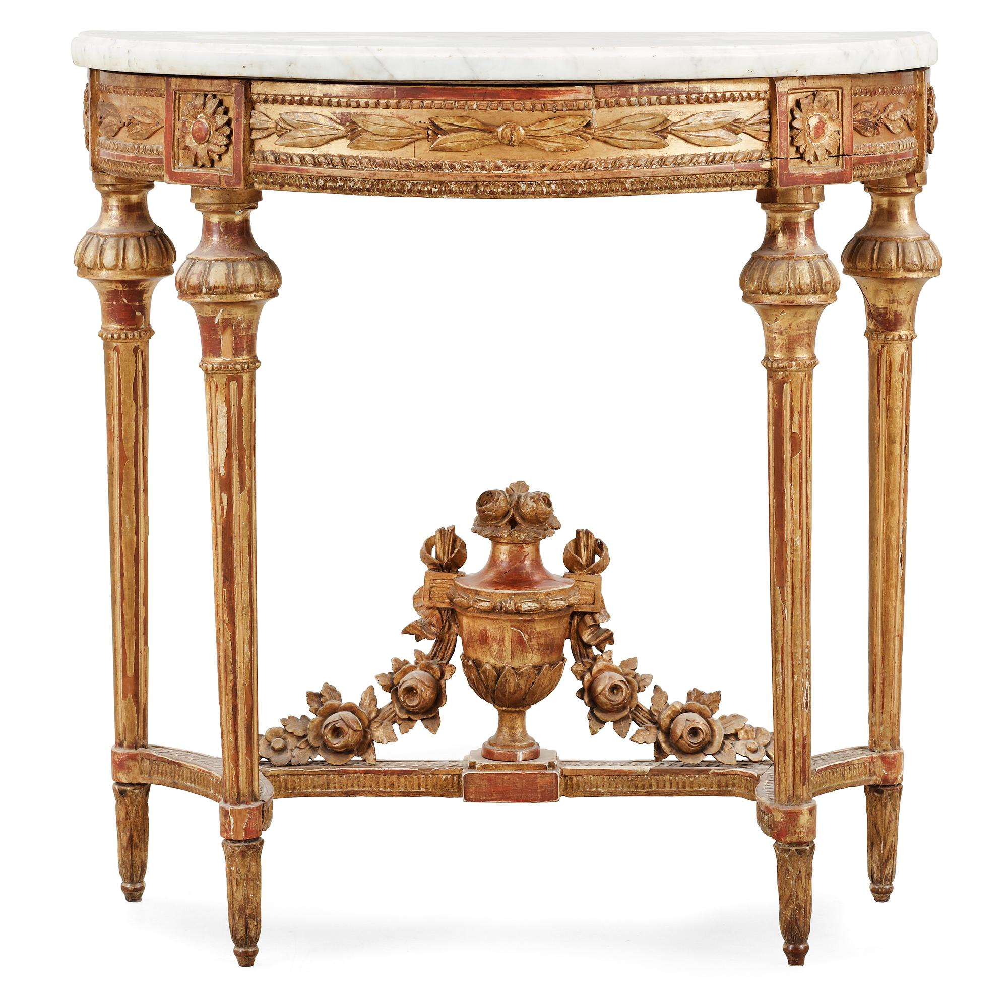 A Gustavian late 18th Century console table.