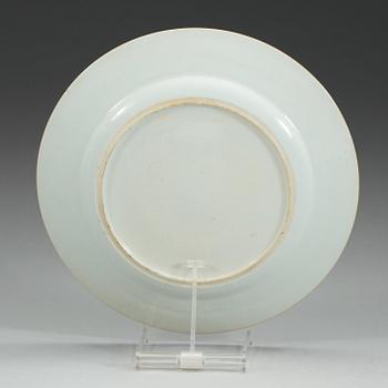 A set of six blue and gold dishes, Qing dynasty, Qianlong (1736-95).