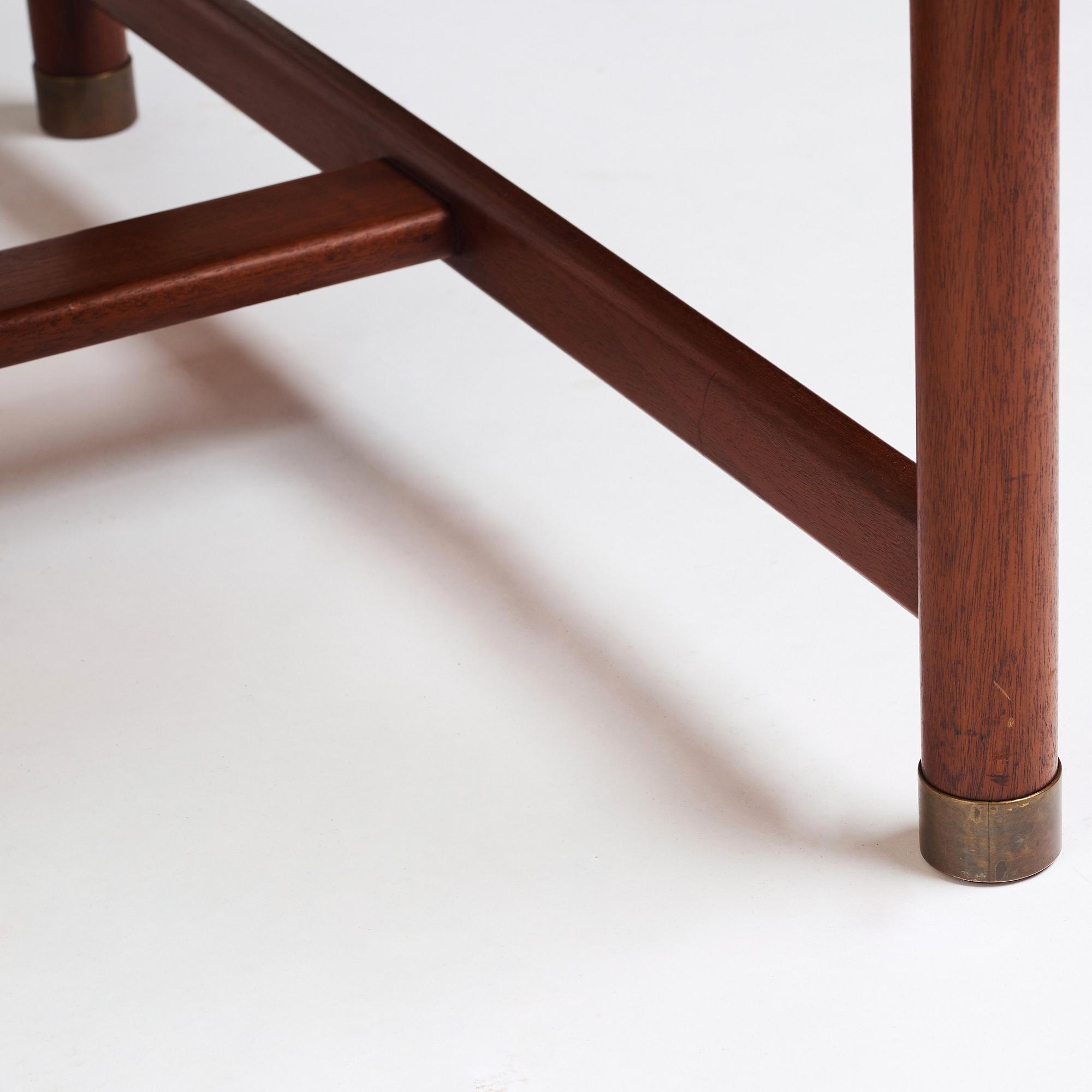 Mogens Koch, an important free standing mahogany desk by N.C. Jensen Kjær, Denmark 1930's.