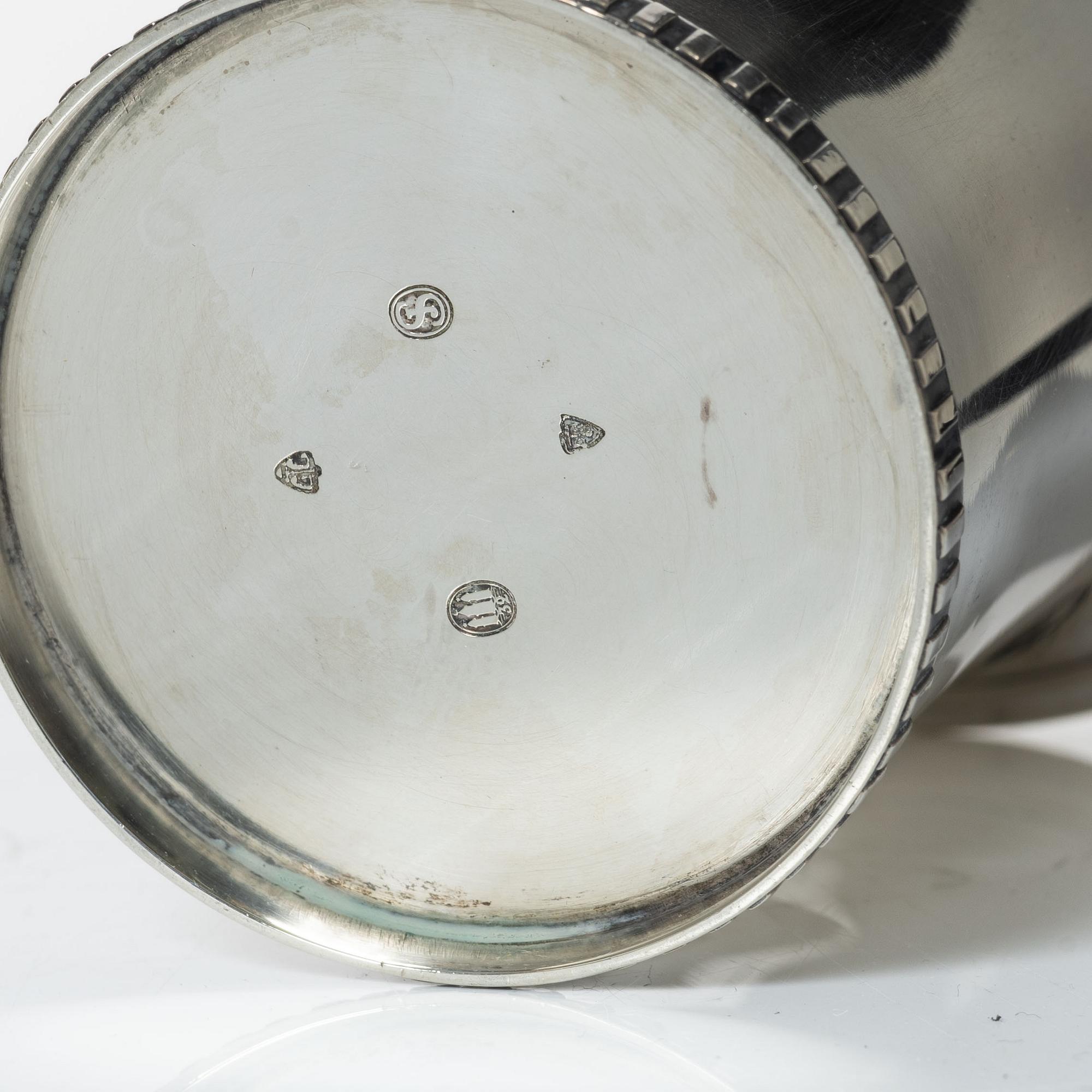 Grann & Laglye, bägare, silver, Köpenhamn, Danmark 1932.