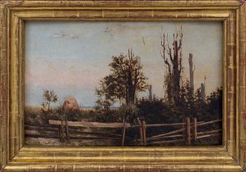 CHARLES FRANCOIS DAUBIGNY, oil on board, signed.