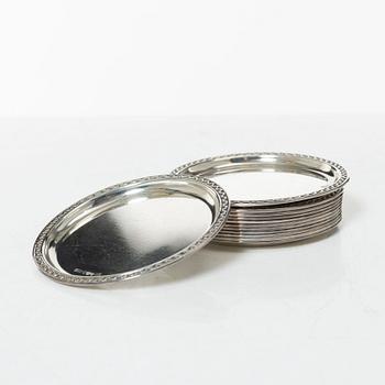 A set of twelve Swedish silver coasters, marks of GAB, Stockholm 1962-1962.