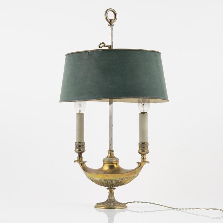 An Empire-style 'bouillotte' lamp, late 19th century.