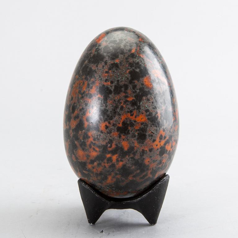 HANS HEDBERG, a faience sculpture in shape of an egg, Biot, France.