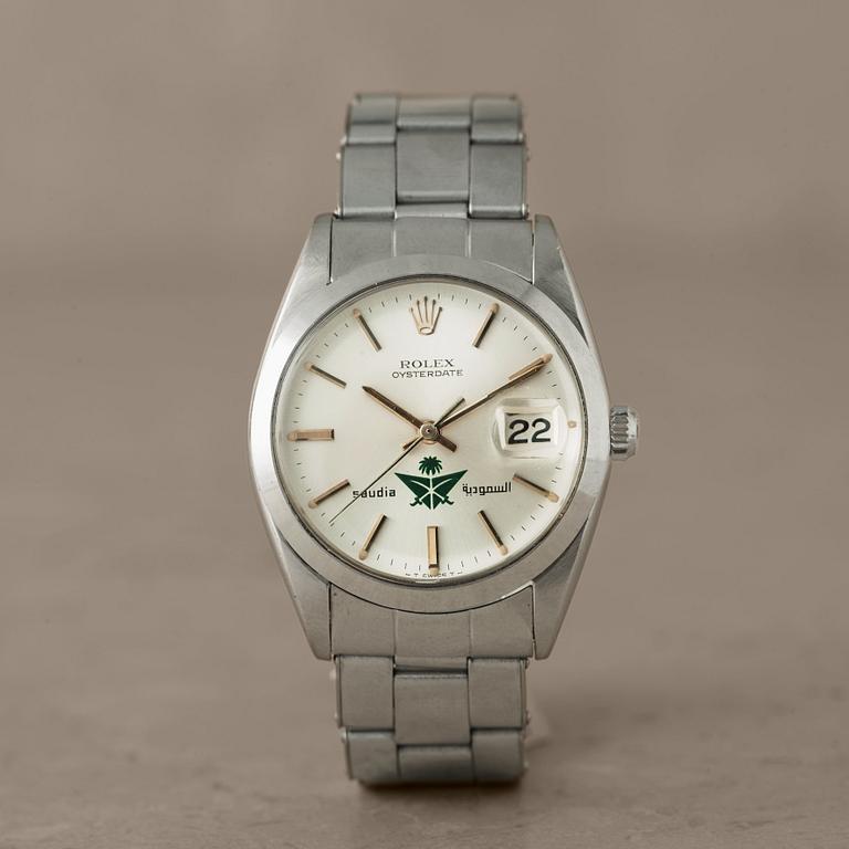 ROLEX, Oysterdate, "Saudia Air Line", armbandsur, 34 mm,