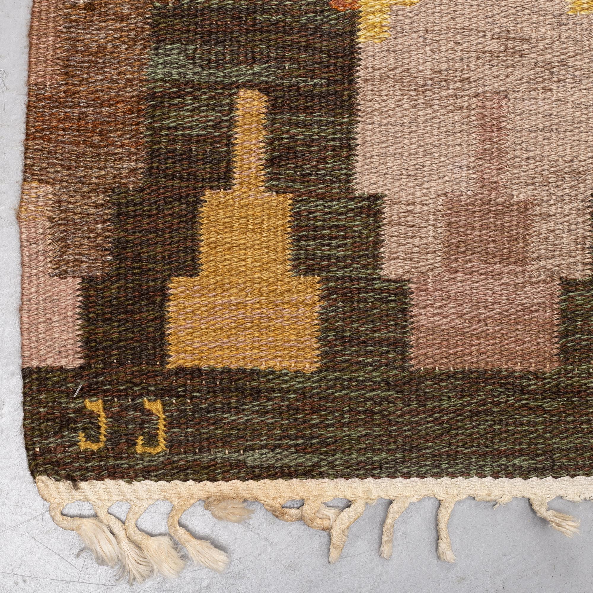 Judith Johansson, matto, "Björkhult", flat weave, ca 362,5-365 x 238-240,5 cm, signed JJ.