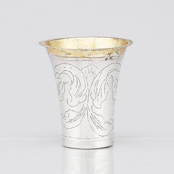 A Swedish parcel-gilt silver beaker, mark of Hans Petter Vogt (1752-1804) Kristianstad, Sweden,