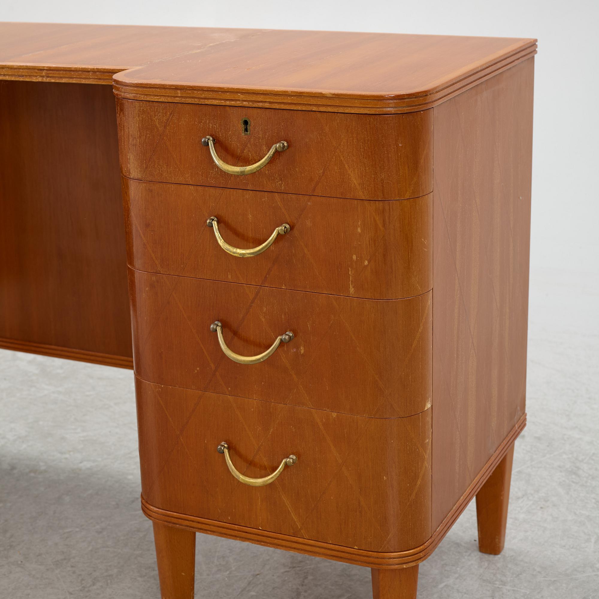 A dressing table with stool and mirror, Stil & Form Arkitektkontor för Möbler o. Inredningar, Stockholm, 1944.