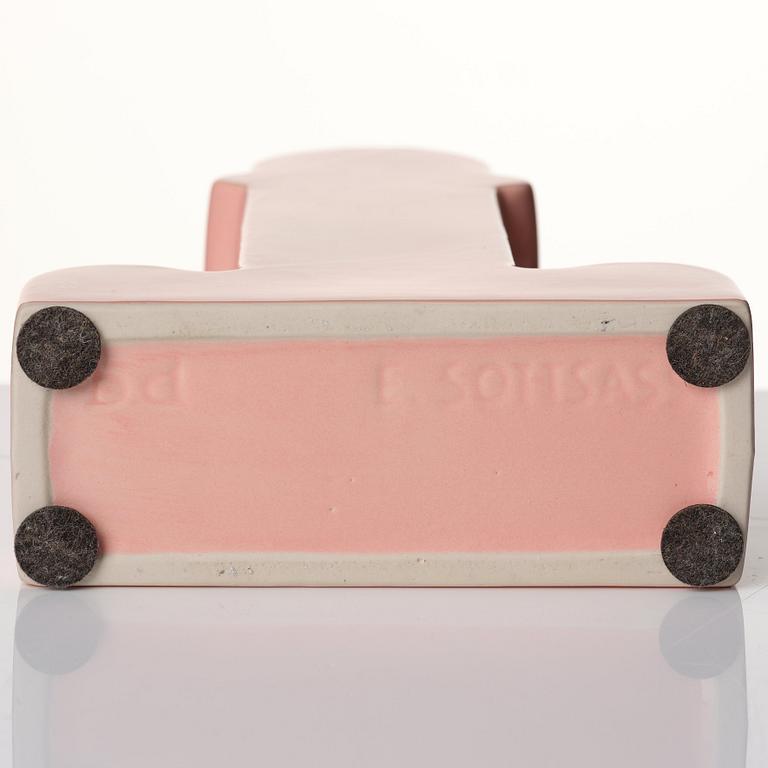 Ettore Sottsass, a 'Shiva' pink glazed ceramic vase, B.D Barcelona, Spain post 1973.