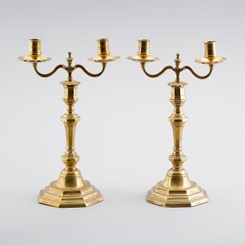 KANDELABRAR,  ett par, 1700-tal.