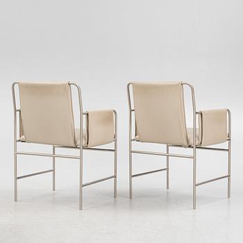 Ward Bennet, six leather upholstered 'Envelope Chairs', Geiger, 21st Century.