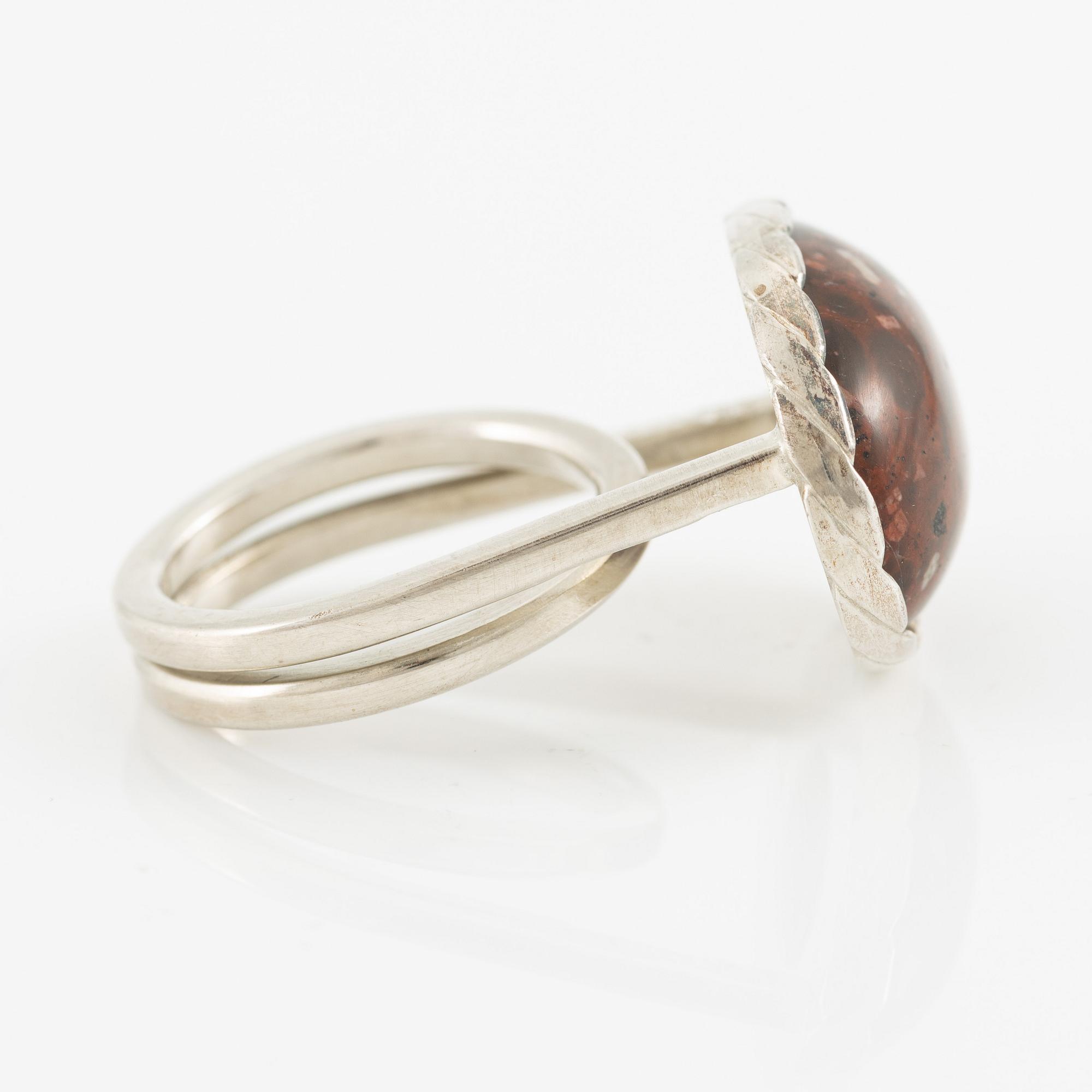 Jan-Christer Lundqvist, ring, sterlingsilver med porfyr, Skövde 1995.