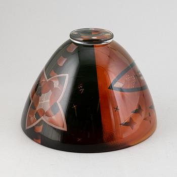 Bertil Vallien, a unique glass bowl, Kosta, Sweden.