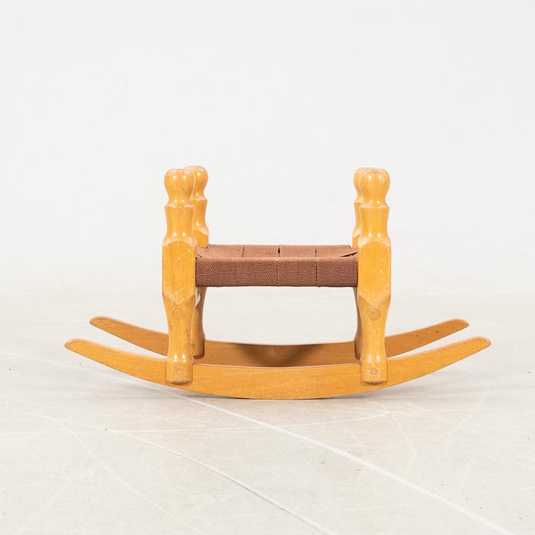 Erik Höglund, rocking stool Boda wood, late 20th century.