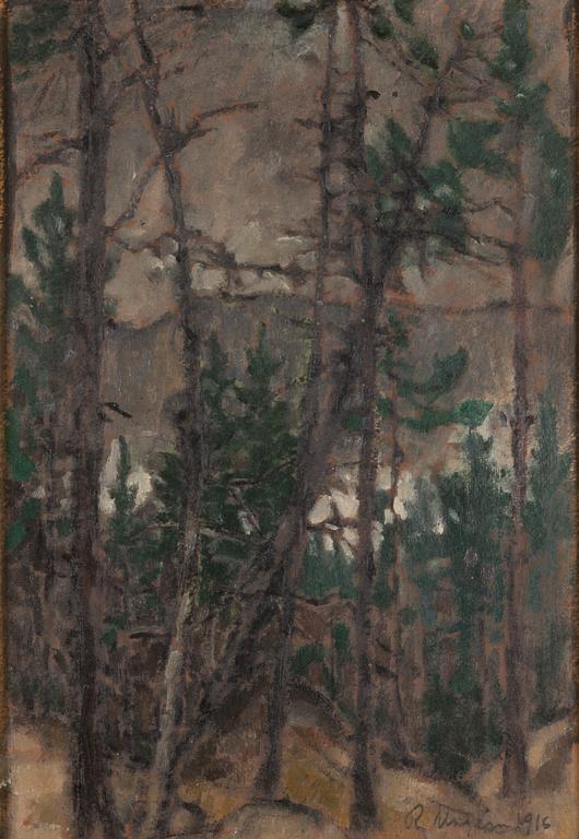 Ragnar Ungern, olja på papp, signerad och daterad 1916.