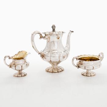A three-piece silver coffee set, Kultakeskus Hämeenlinna, 1957-1961.