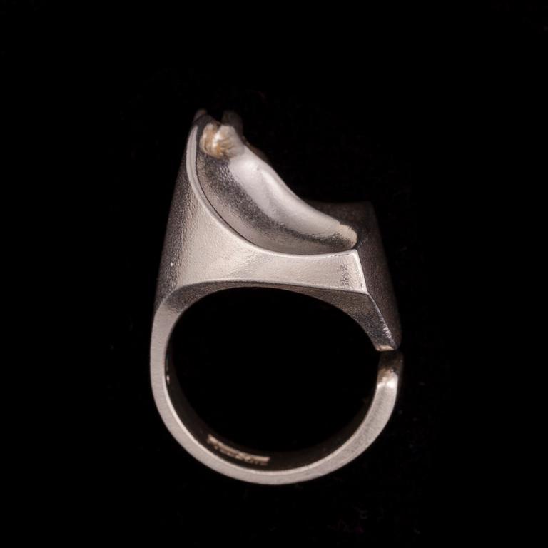 BJÖRN WECKSTRÖM, RING, "Sagitta" sterling silver,  Lapponia 1974. Vikt 8 g.