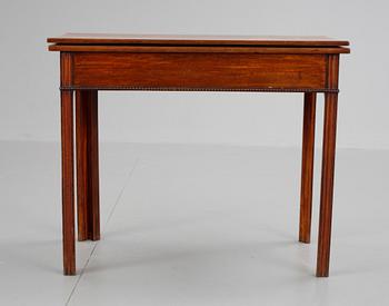 332. A late Gustavian late 18th cent mahogany card table.