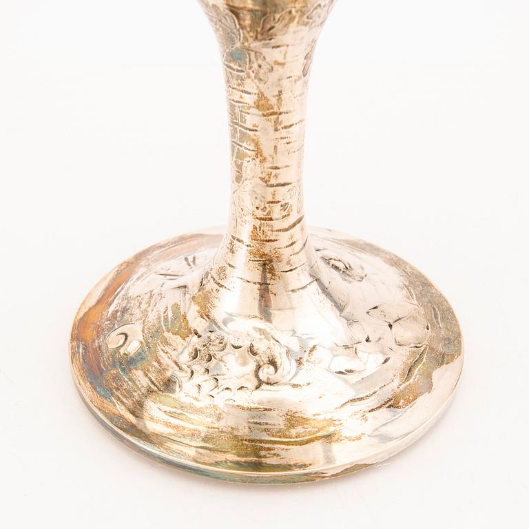 Magnificent trophy, silver, Art Nouveau, A.G Dufva, Stockholm 1905, height 35 cm.