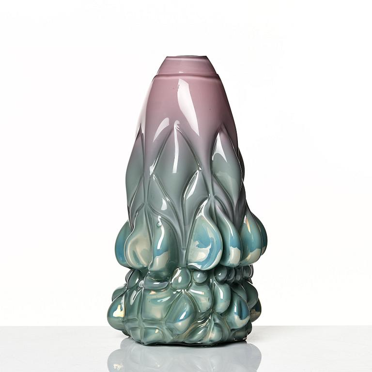 Hanna Hansdotter, a "Stucco print" glass sculpture, The Glass Factory, Boda Glassworks, Sweden 2019.