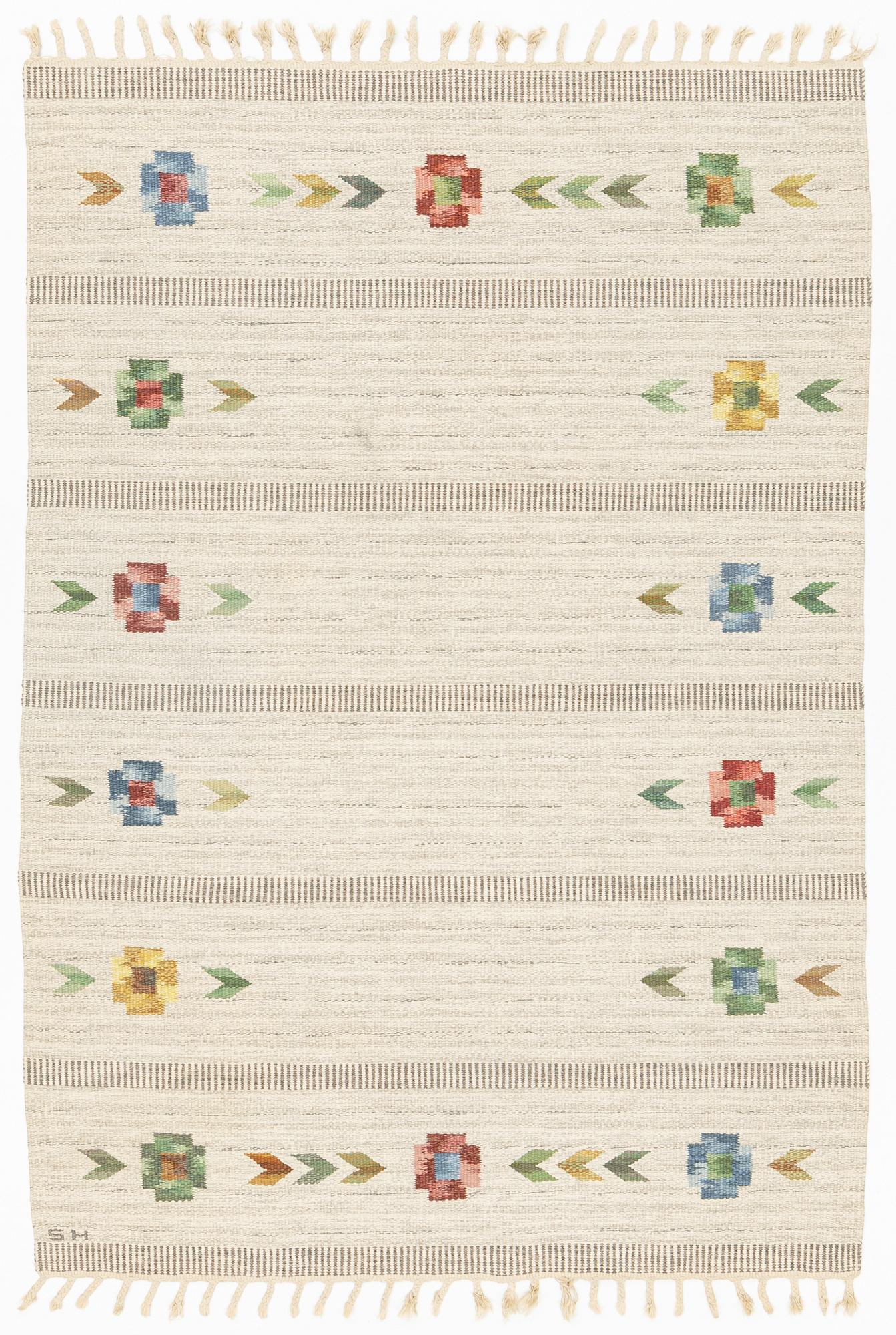 Matta rölakan, ca 204 x 141 cm, signerad SH (Svensk Hemslöjd).