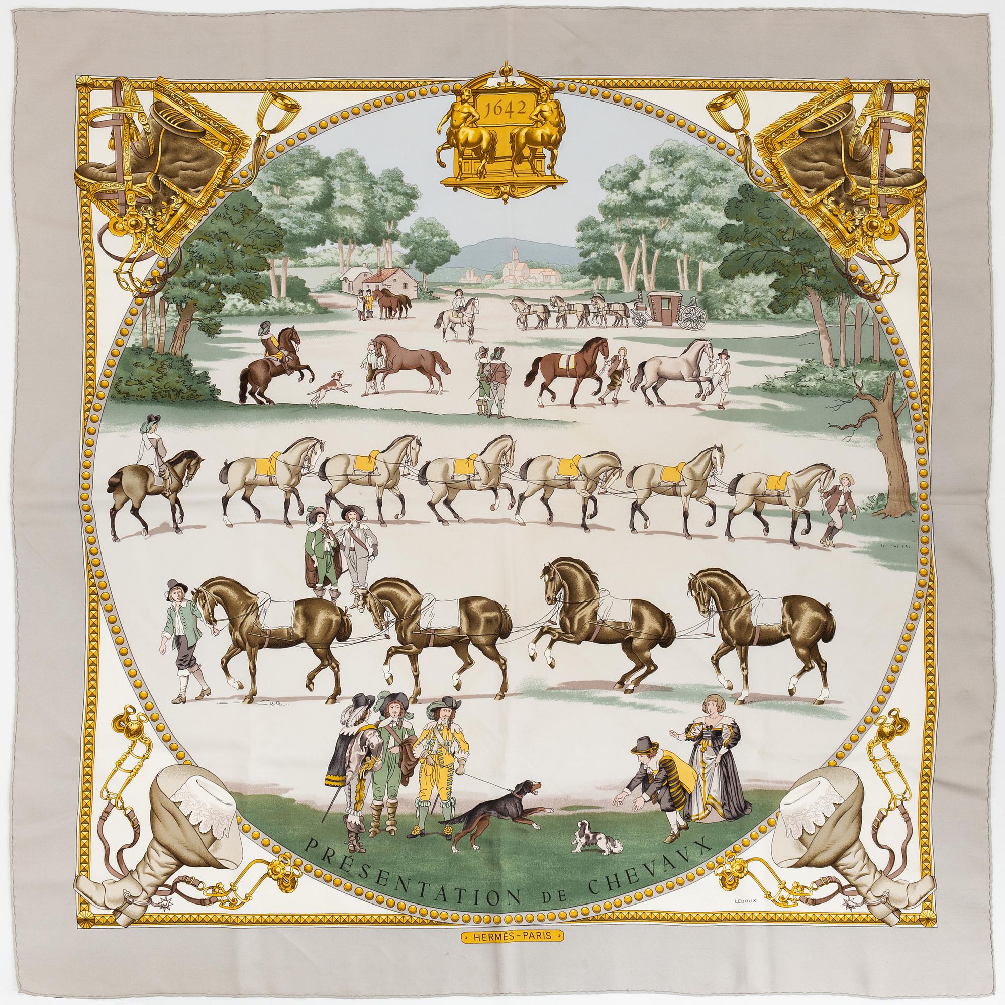 Hermès, scarf, "Présentation de chevaux".