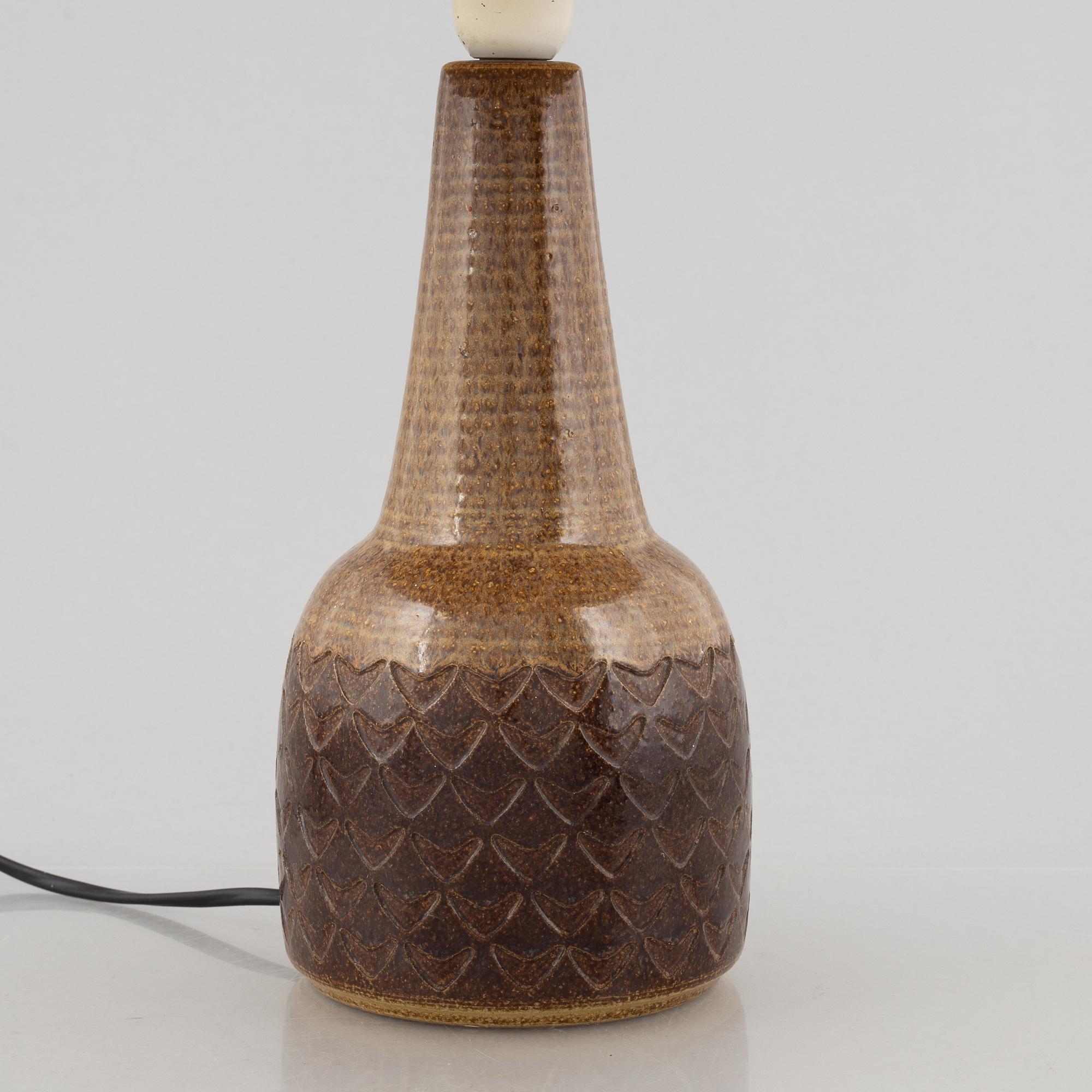 Bordslampa, stengods, Søholm Stentøj, Danmark, 1960/70-tal.