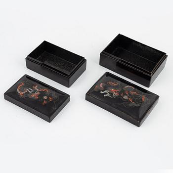 A group of Japanese lacquer ware, early 20th Century.