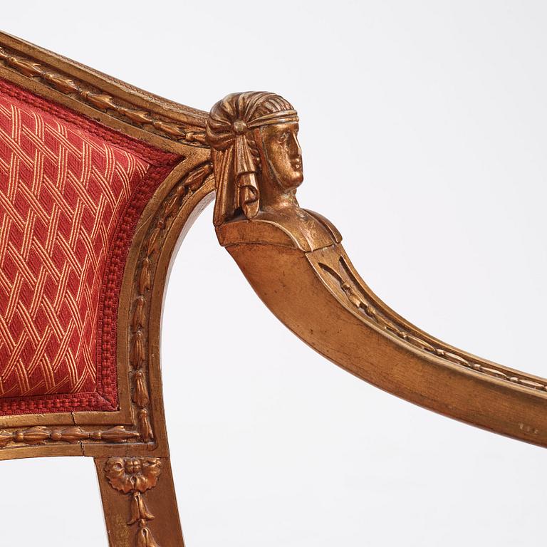 A pair of Swedish chairs in N C Salton's manner,  19th century.