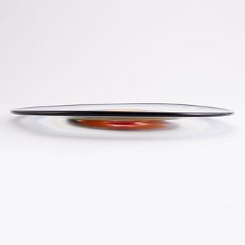 Erik Höglund, a glass dish, signed and dated 1990.