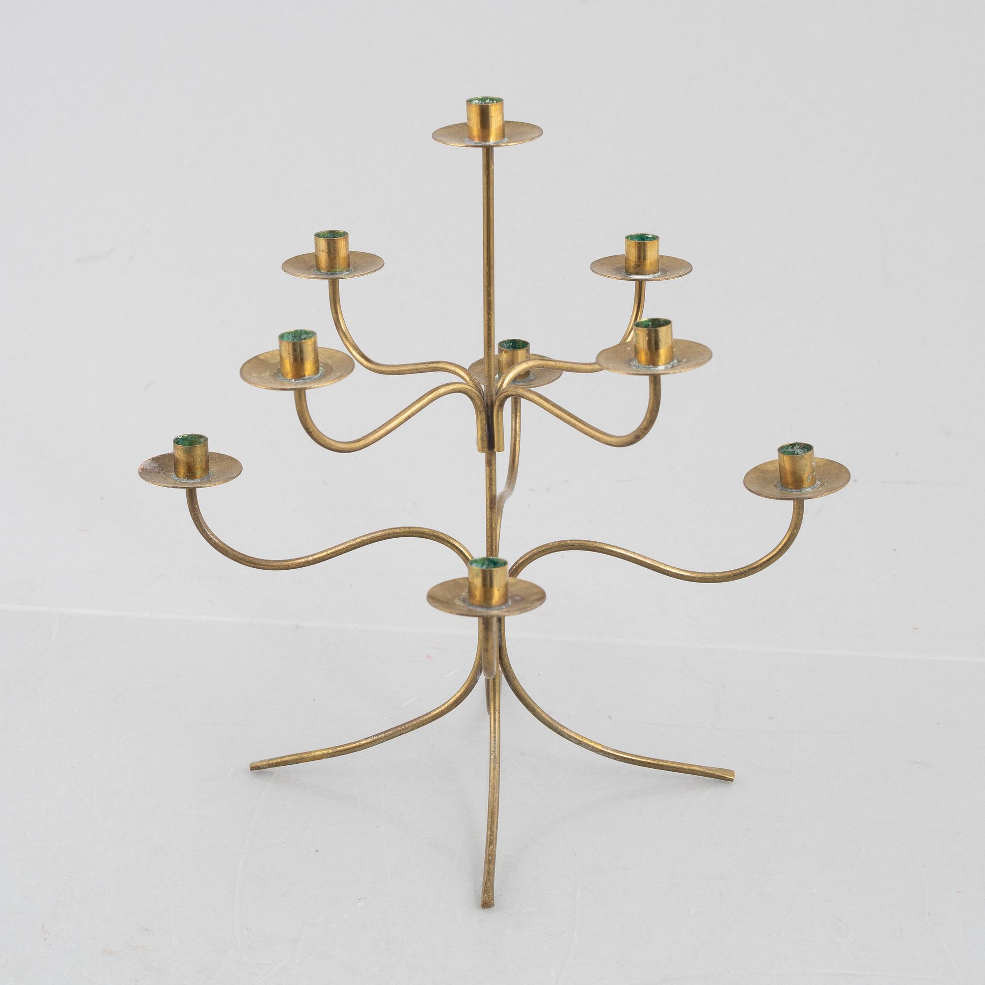 Josef Frank, a brass candelabrum, model 2554, Svenskt Tenn.
