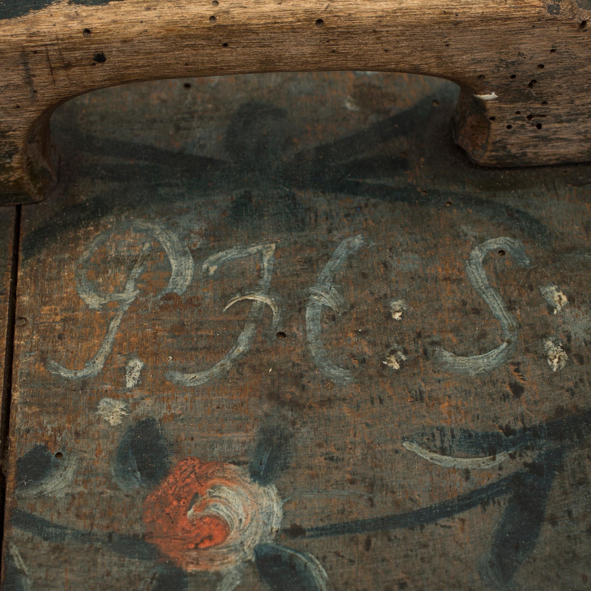 A folk art bowl, Sweden marked  PJES JPD 1800.