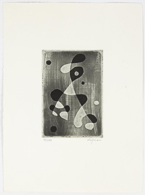 Pierre Olofsson, "Vindhäxor". mapp med 5 färgestningar.