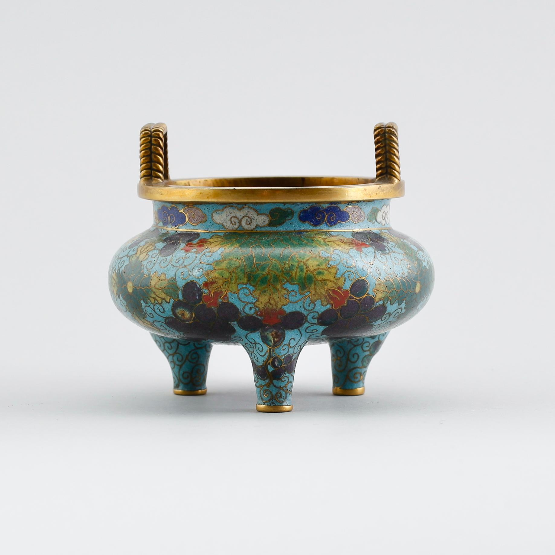 RÖKELSEKAR, cloisonné, Kina, 1800-/1900-tal.