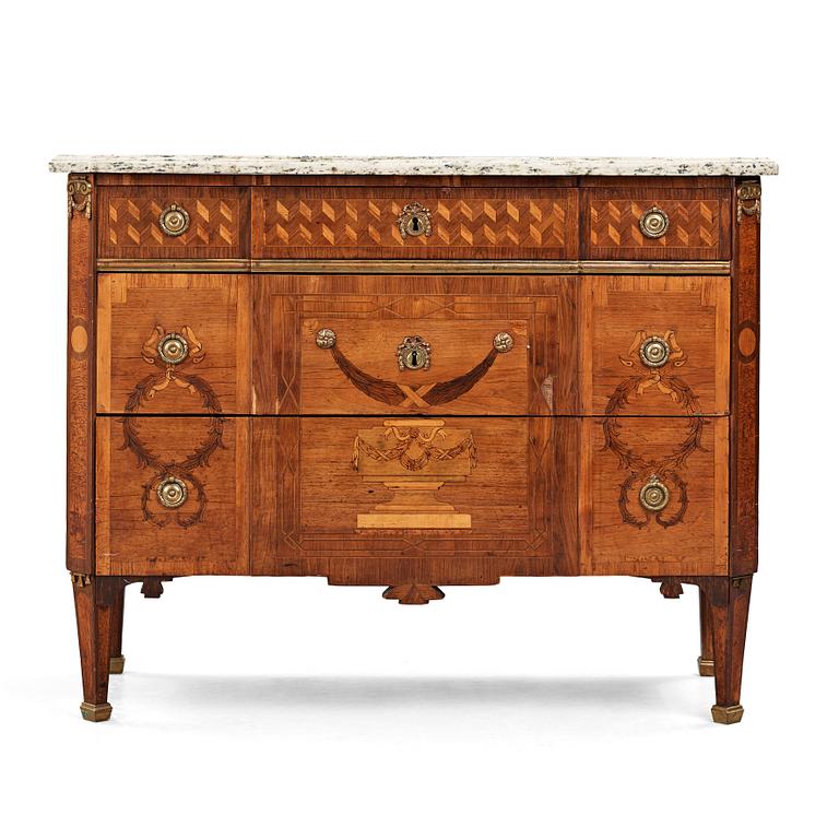 A Gustvian late 18th century commode attributed to Anders Lundelius.